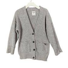 Abercrombie Fitch Womens Small Preppy Oversized Boyfriend Academia Grey Cardigan