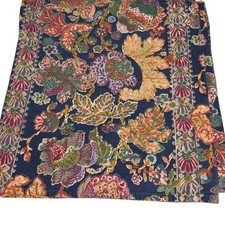 Floral Leaf Shower Curtain 100 Cotton 66" Navy Blue Multicolor by Creative Bath