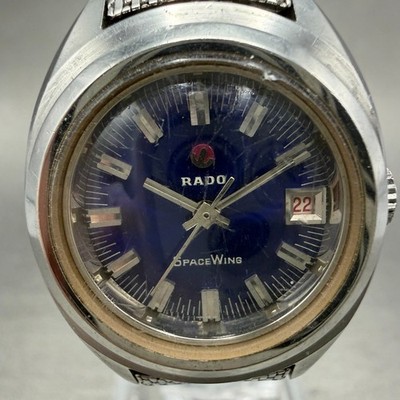 Rado Space Wing Watch Women 24mm Blue Dial Steel Date Automatic
