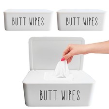 3 Pack Flushable Baby Wipe Holder Aesthetic 7.28" L  4.80" W  2.75" Butt Wi...