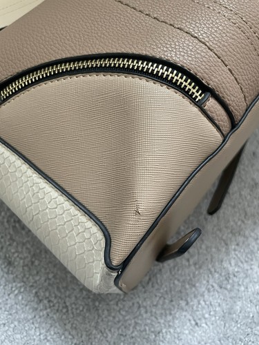 RIVER ISLAND - Beige Pom Pom Zip Front Backpack Used (see description) - Picture 10 of 13