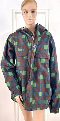 Burton G Poacher Dryride Snowboard Ski Jacket Geometric Small Brown Green