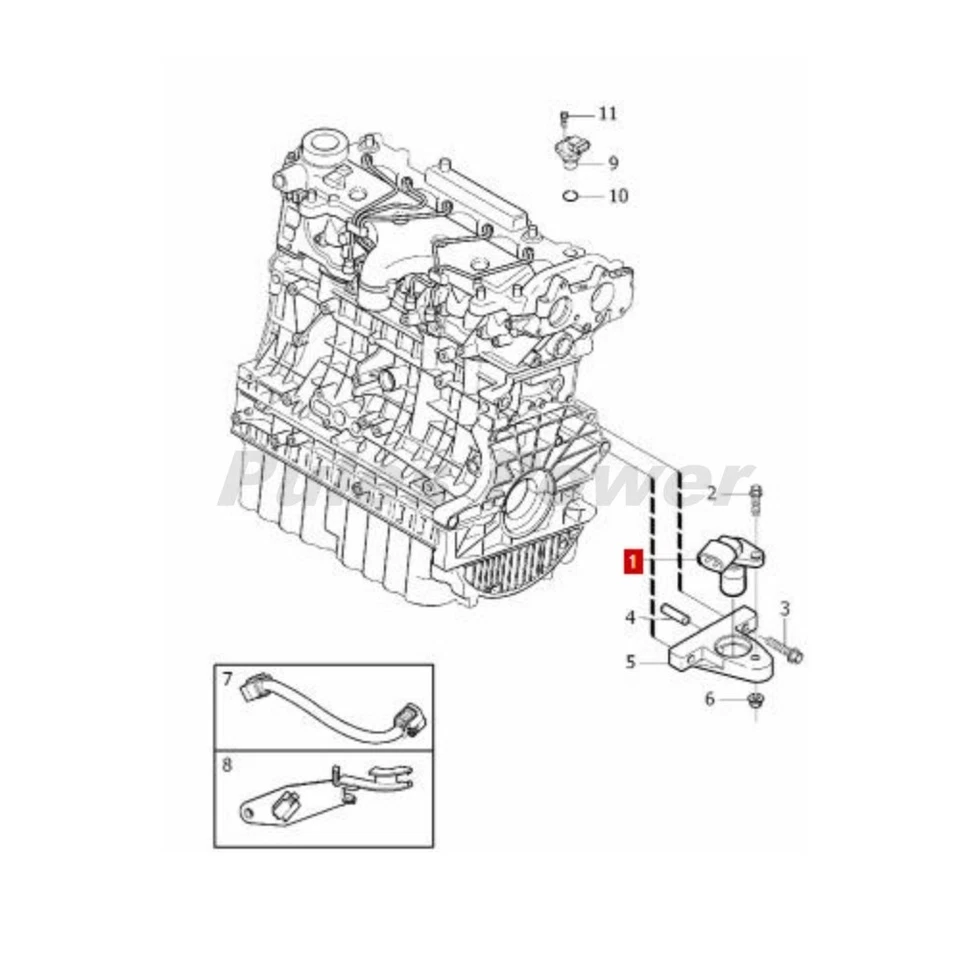 307134850 OEM INA Crankshaft Position Sensors for Volvo C30 C70 S40 S60 V50 2.5L - Image 4 of 4