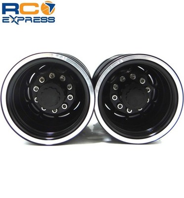 X Spede Tamiya 1/14 Tractor Black Aluminum  Rear Wheels (2) TTR112R01