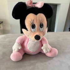 Vintage Disney Babies Minnie Mouse Plush Pink Outfit Hasbro Stuffed Animal Toy