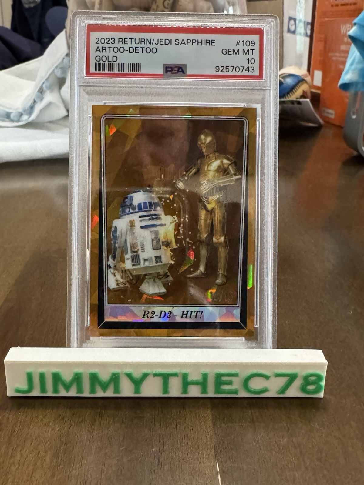 2023 Topps Chrome Sapphire Star Wars R2-D2 artoo detoo 109 /15 PSA 10