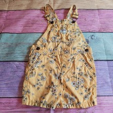 4T Oshkosh Yellow Floral Shortalls Overalls 0939