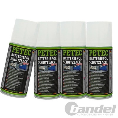 4x 150ml PETEC BATTERIEPOL-SCHUTZLACK BATTERIEPOL PFLEGE KONTAKTFETT SCHUTZ