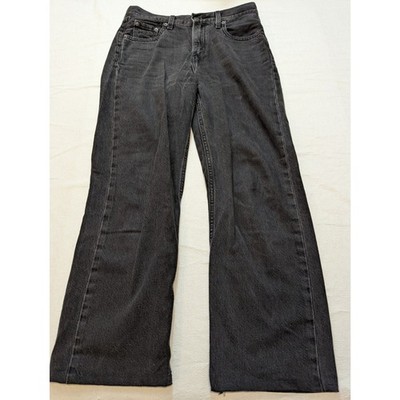 Levi s Premium Loose Straight Jeans Women s 25 - Measures 29x26.5 Cropped Black