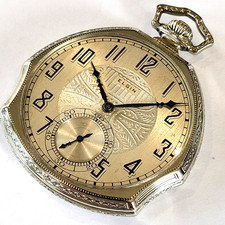 H31 BEAUTY! MINTY! AWESOME 14k WHITE GOLD FILLED BELL CASE ELGIN RUNS A+!