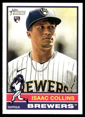 Isaac Collins 2025 Topps Heritage #78 Brewers MLB READ FREE SHIP AutographDen