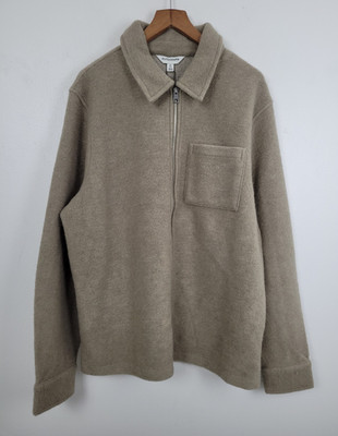 Autograph Men's Jacket Size M Beige Wool Blend Long Sleeves Zip Collared NEW