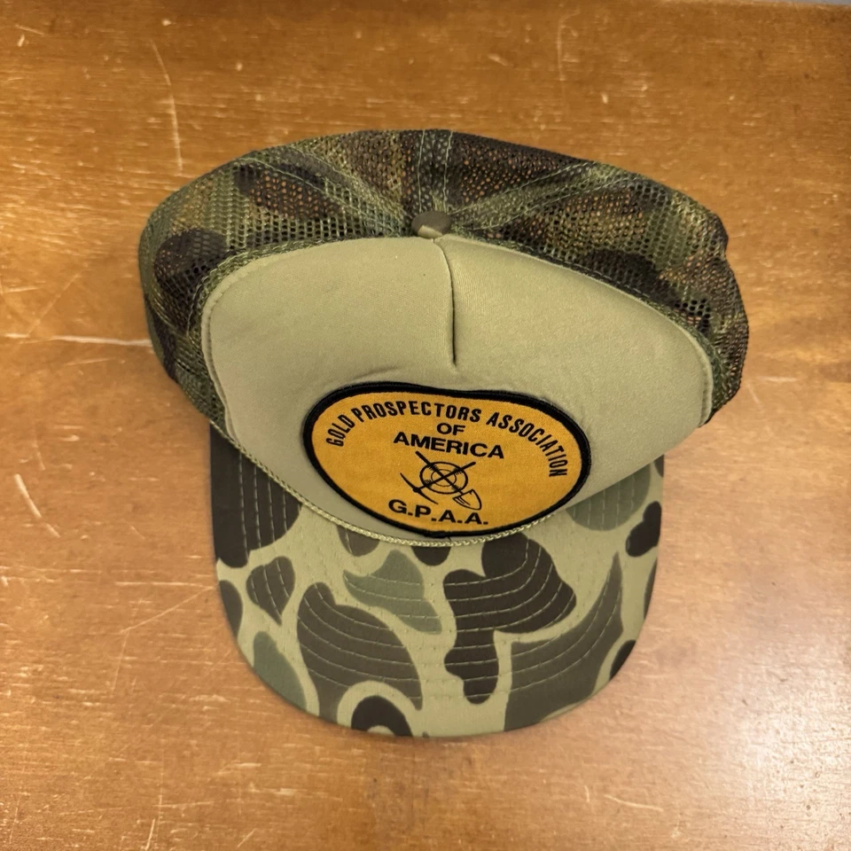 De colección Gold Prospectors Association of America Camuflaje Malla Snapback Sombrero Verde Foto 2 de 4