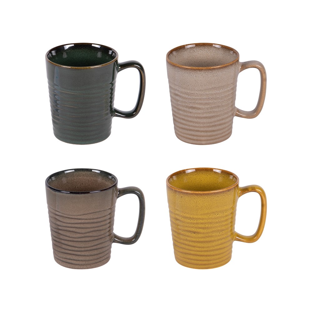 Mugs hauts Kili 40 cl en porcelaine le coffret cadeau de 4 pièces