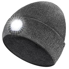 Beanie Hat LED Light Mens Unisex Winter Torch Hat Workman Warm Battery Headwear