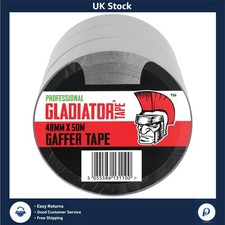 Super Sticky Gaffer Tape - 48mm x 50m Heavy Duty Waterproof Duct Tape Pack of 3 0.46 per metre