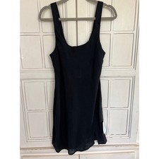 NWT ASOS Design size 4 black viscose & flax dress 