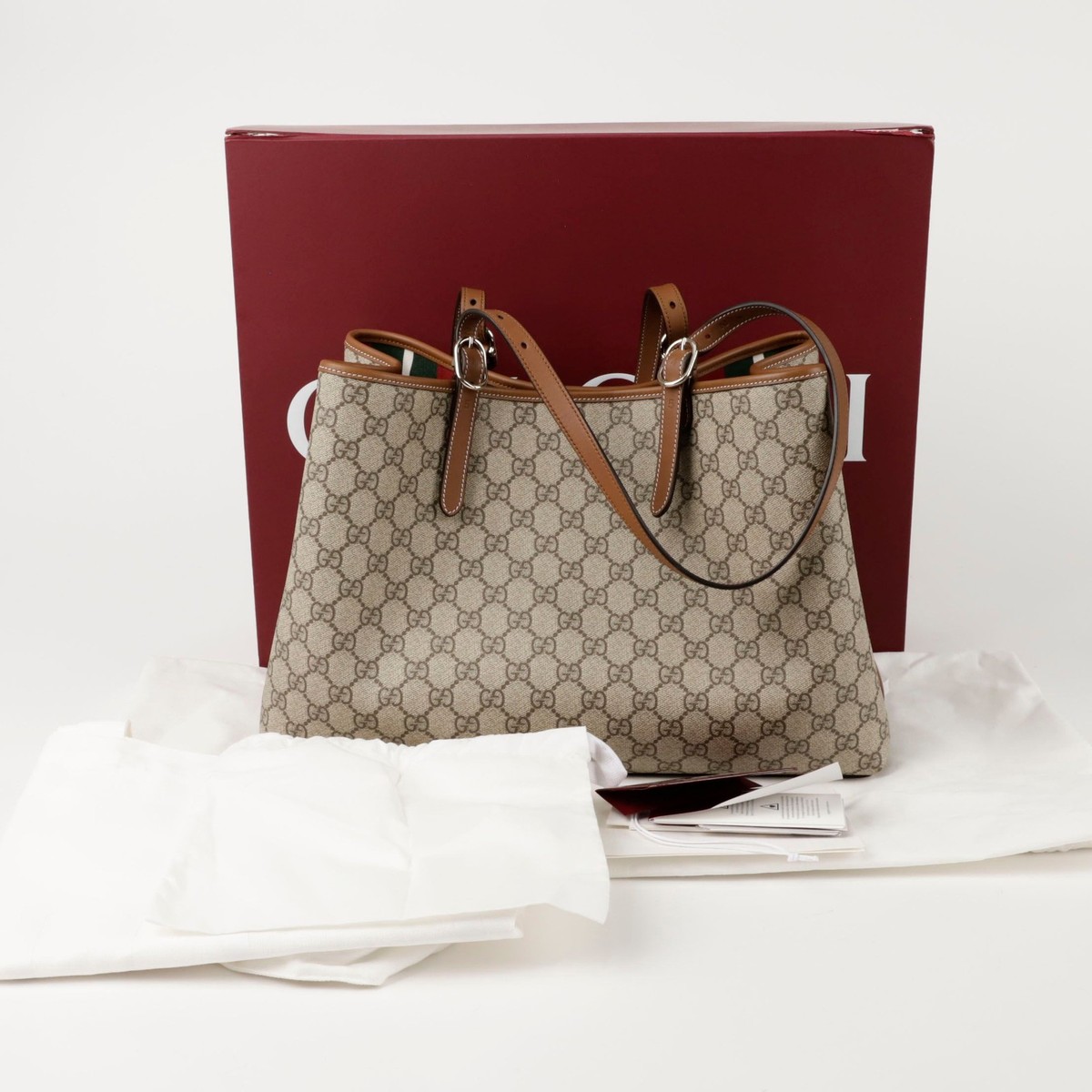 Gucci 815213 GG Emblem Large Tote Bag 148644280 | eBay