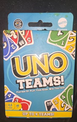 UNO Teams Card Game for Family / Game Nights Partner Up Mattel Free Shipping NEW