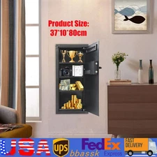 14.57*3.94*31.5 In Black Wall-mounted Safe With Keys Modern Hidden Wall safe