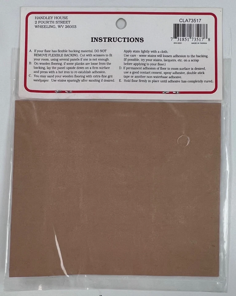 Suelo de madera premium para casas de muñecas hoja de 6"x5" Classics Handley CLA73517 nuevo Foto 2 de 4