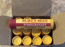 Lot Of 12 Burt's Bees Pomegranate Moisturizing Lip Balm 0.15 oz each 