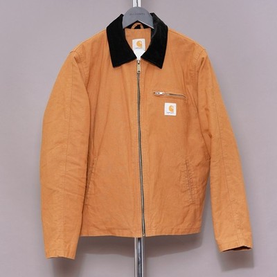 Carhartt Mens Jacket Large Brown Regular EJ001 BLK Workwear Cotton Canvas Padded