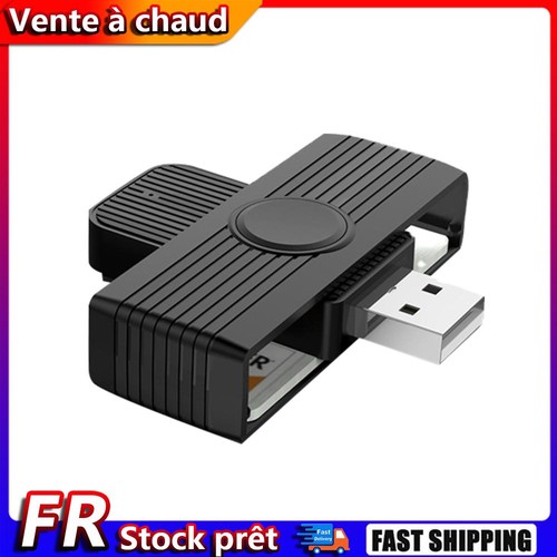 Lecteur de carte à puce USB pour carte bancaire, connecteur SIM ID CAC pour ordi