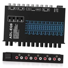 9 Band Car Audio Equalizer, Car Graphic Equalizer EQ W/Front, Rear 9 - Band
