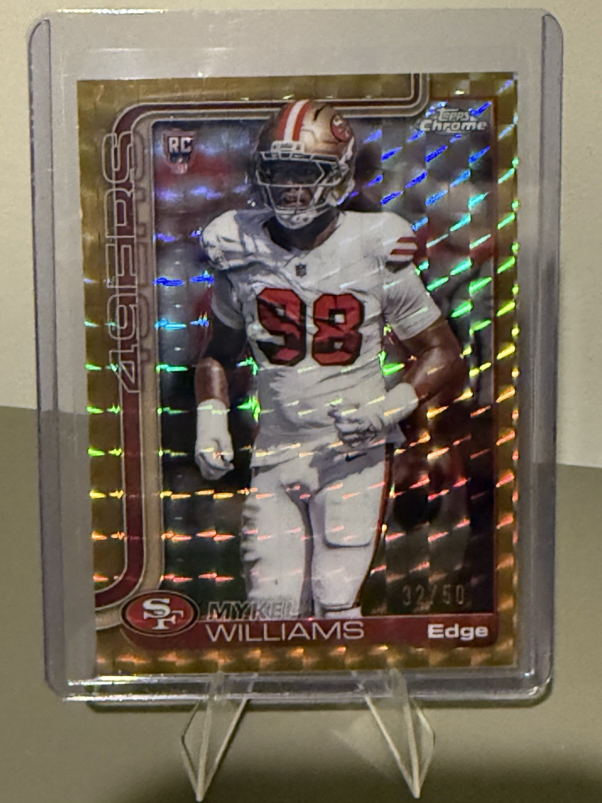 Topps Chrome Mykel Williams Gold Geometric Rookie #352 49ers /50 2025