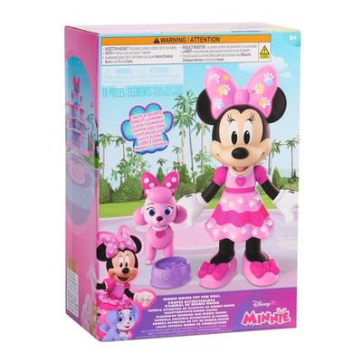 Disney Jr. Minnie Mouse Haustier Spaß Puppe - 10 Zoll bewegliche Minnie Puppe mit Lichtern