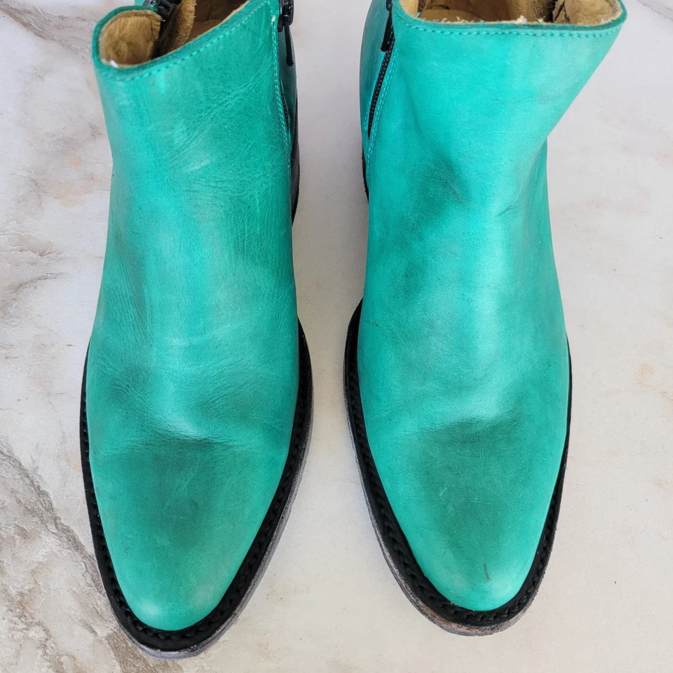 Botines occidentales RL de cuero genuino verde jade talla 6,5 Foto 3 de 4