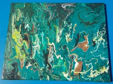 ACRYLIC ABSTRACT PAINTING~SIZE 16" X 20"~ BY CAHFFEE WOOD