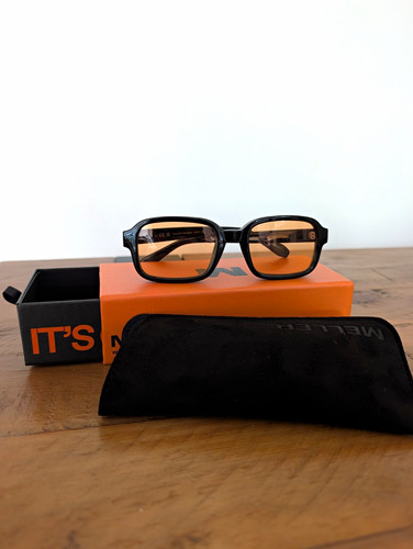 Meller LB-TJTORANGE Rectangle Sunglasses Black/Orange Gradient UV400 Lightweight