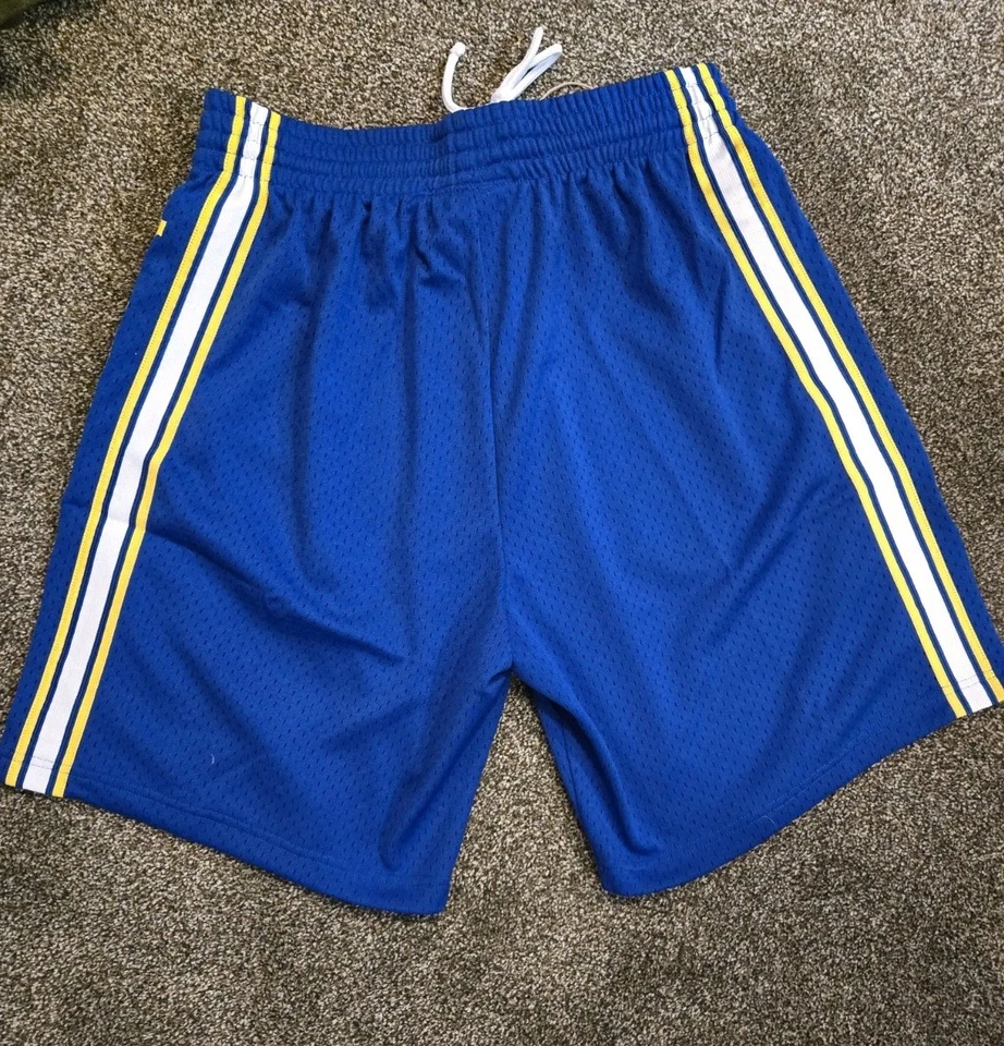 PANTALONES CORTOS SWINGMAN MITCHELL & NESS 81-82 GOLDEN STATE WARRIORS TALLA GRANDE🔥 Foto 2 de 4