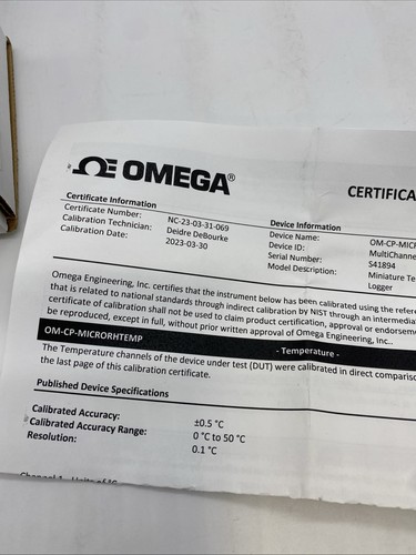 OM-CP-MICRORHTEMP-Logger Micro Relative Humidity & Temperature Data Logger - Picture 6 of 8