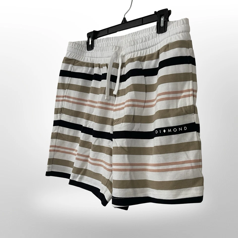 Diamond Supply Co. Striped Drawstring Shorts Large NWT Casual Skatewear - Image 2 of 4