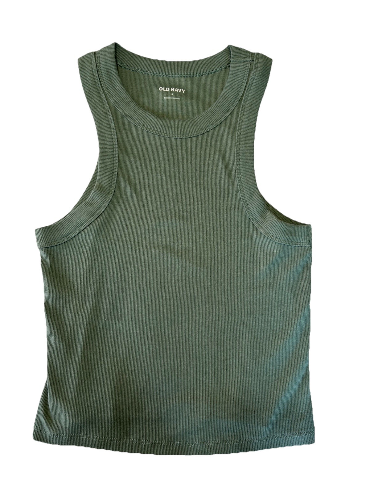 Old Navy Women’s S Green Ribbed Knit Stretch Sleeveless Tank Top