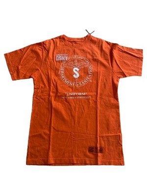 Heron Preston Herren T-Shirt DSNY Uniform XL Orange Casual Streetwear