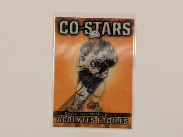 David Pastrnak / Charlie McAvoy #CO-5 Hockey Cards 2025 Upper Deck Tim Hortons Co-Stars trading card — raw and PSA graded price guide