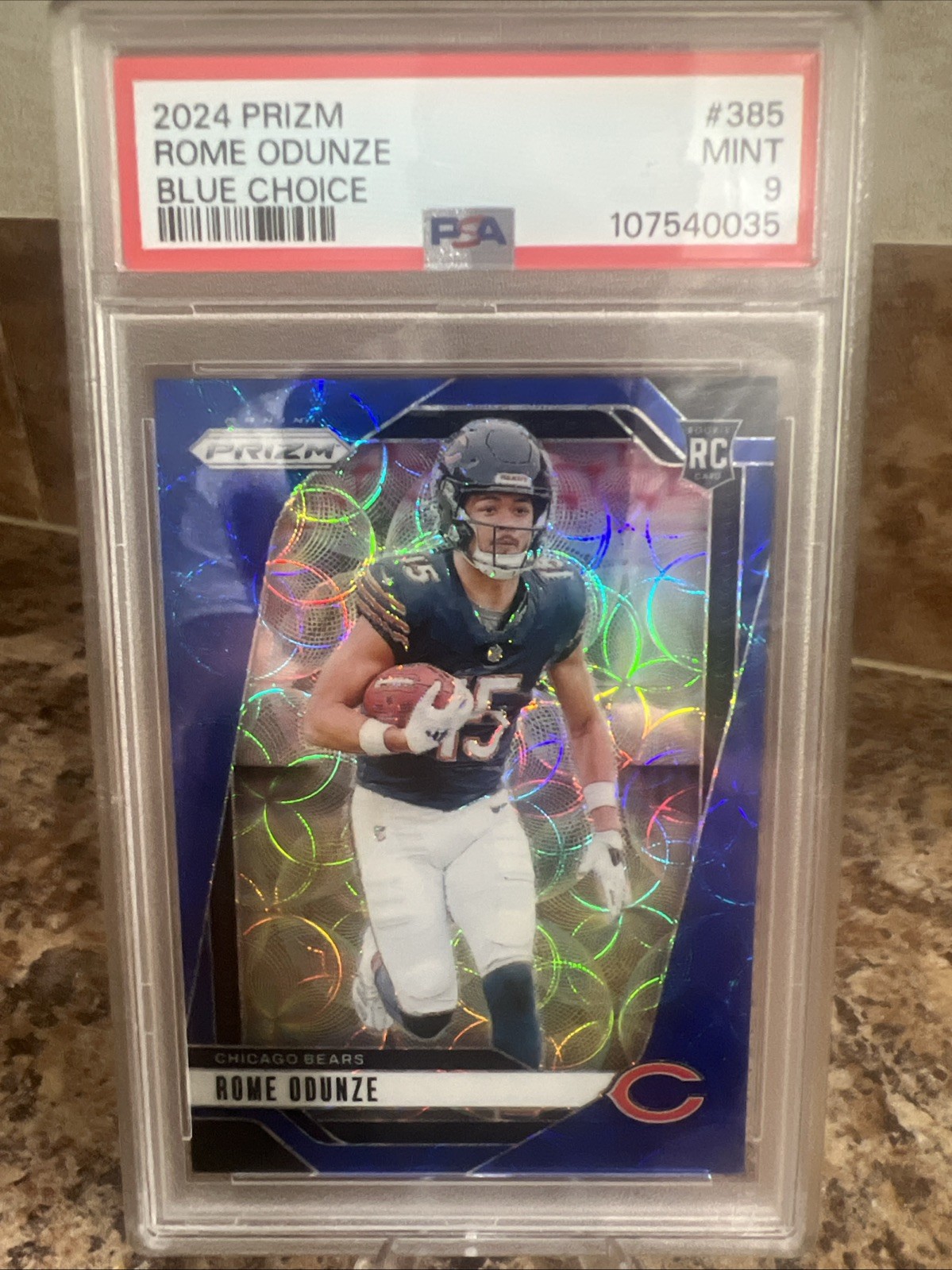 2024 Panini Prizm - Rookies Rome Odunze #385 Choice Blue Prizm /14 (RC)