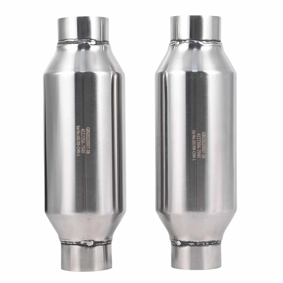 Pair 2.5" In/Out 12"L Exhaust Muffler Resonator Stainless Steel For Lexus IS250 - Image 2 of 4