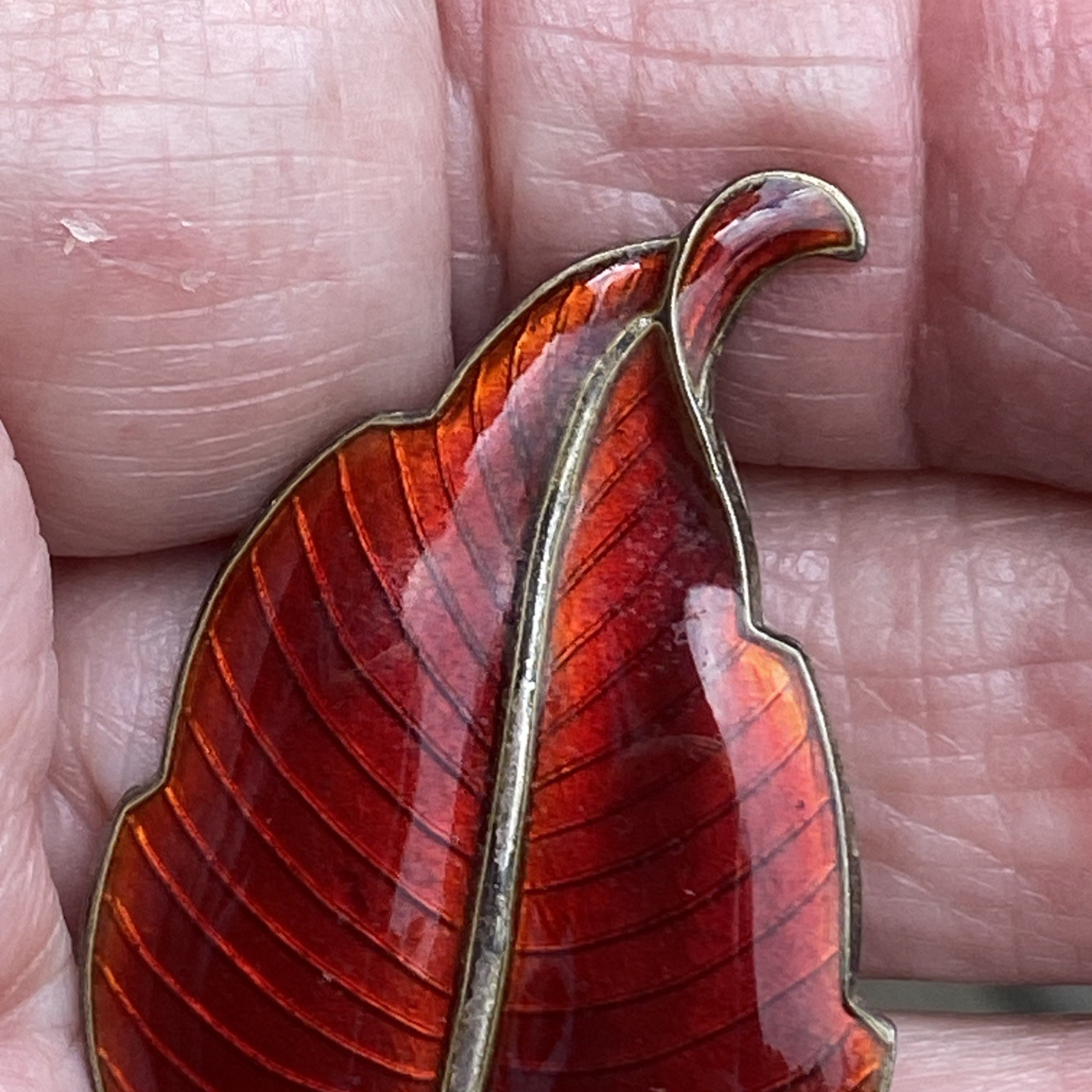 SIGNED VB STERLING DENMARK DEEP RED GULLOUCHE FIG… - image 10