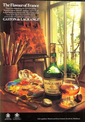 Vintage Reklame für GASTON de LAGRANGE ''Selection'' Cognac Original 1974 Print Ad