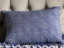 Monsoon Home aztec print cushion blue mirror stitch oblong pillow new with tags