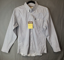 Wrangler Men's Blue/White Button Down Shirt X-Large New READ
