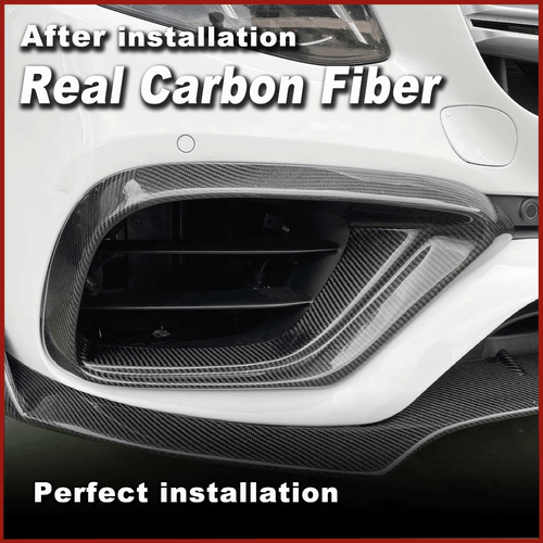 For Benz W213 S213 E63 AMG 2016-20 Real Carbon Fiber Front Bumper Air Vent Cover - Picture 6 of 12