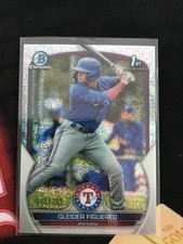 2023 Gleider Figuereo Bowman Chrome Prospect Speckle 47/299 1st Rangers BCP-59