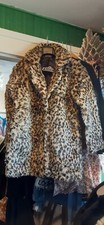 ANGIE DISTRESS LEOPARD FAUX FUR COAT MEDIUM