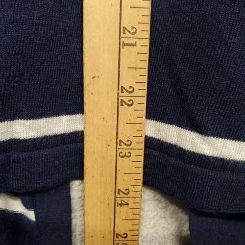 Ann Taylor Cardigan Womens SP Navy Blue and White Striped Open Front Waterfall - Picture 7 of 11